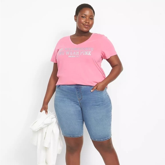 Lane Bryant Classic On Wednesdays We Wear Pink Graphic Tee - Picture 10 of 11